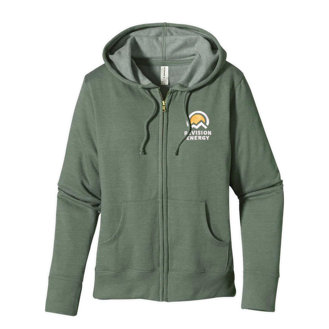 Women's Embroidered Full-Zip Hoodie • Military Green | Made on Demand
