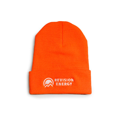 USA Made Cuff Knit Beanie • Bright Orange